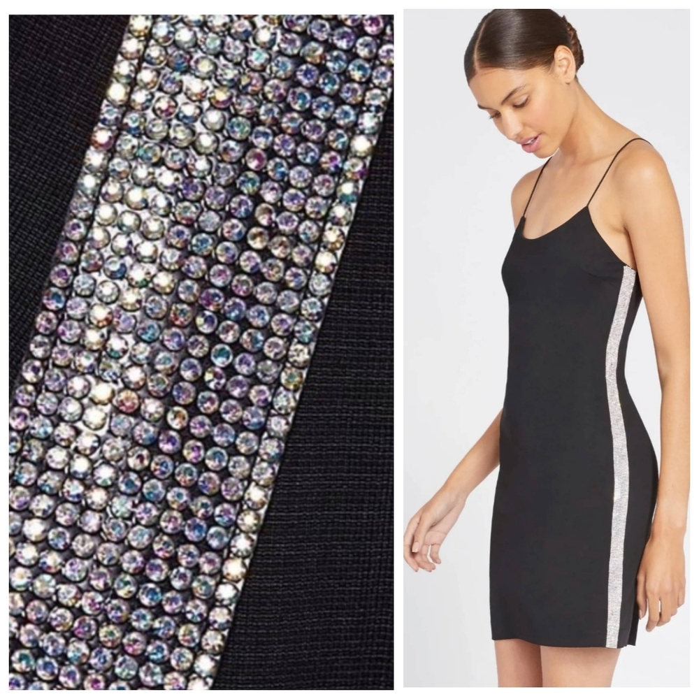 Alice + Olivia Noni Embellished Mini Bodycon Dress size 2 - Picture 5 of 13